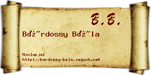 Bárdossy Béla névjegykártya