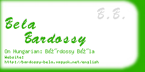 bela bardossy business card